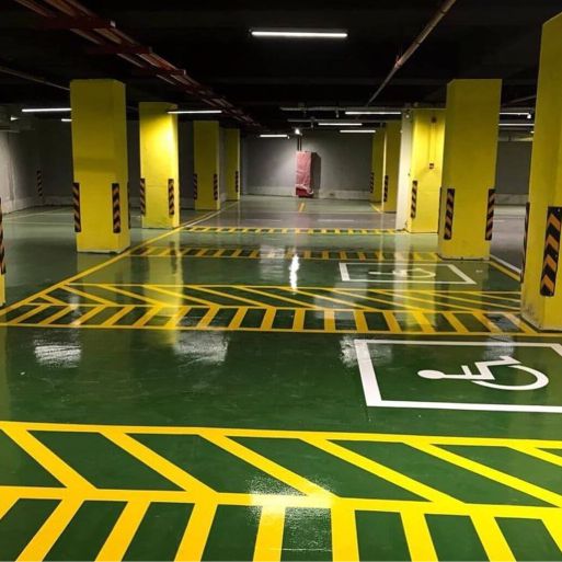 Fabrika İş Güvenliği Yol Çizgileri Boyama