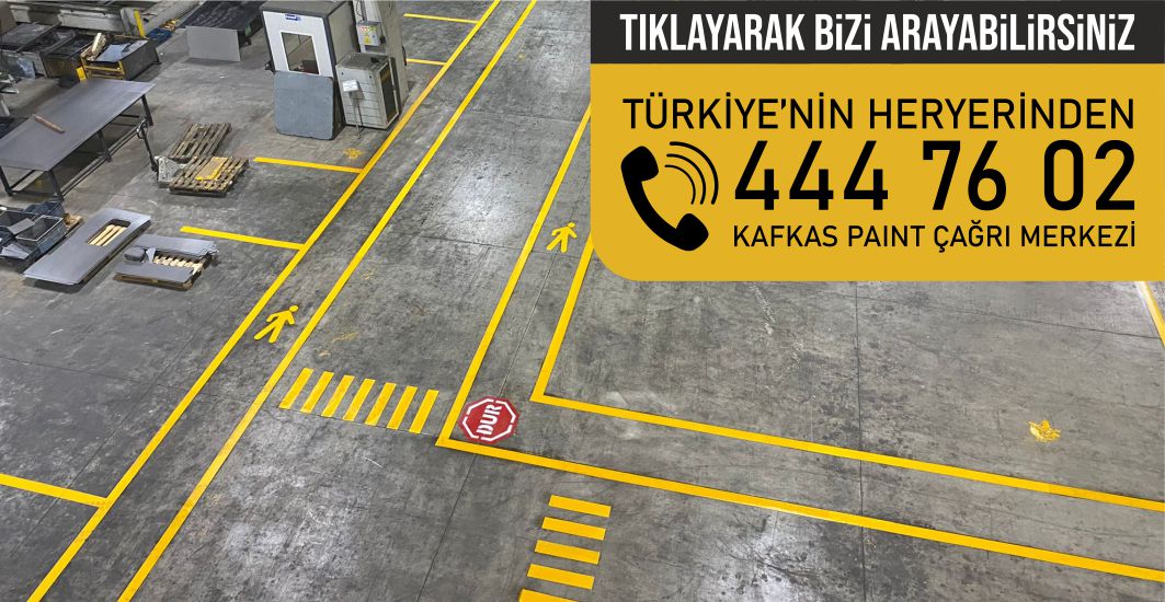 Fabrika İş Güvenliği Yol Çizgileri Boyama